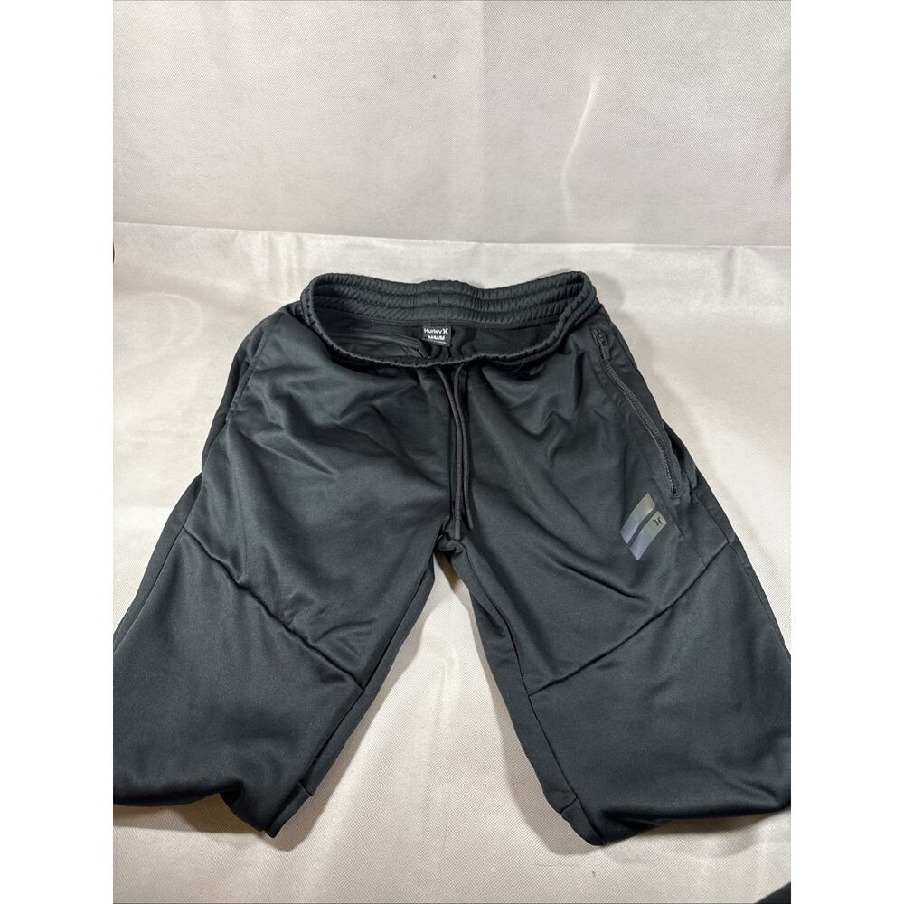 Hurley Sweatpants Mens Medium Black Fleece Tapered Athleisure Activewear OO